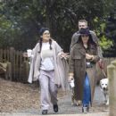 Salma Hayek – Seen on a stroll with her dogs in Hampstead Heath in London