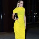 Gigi Hadid – Photographed out in night wearing a yellow dress in New York