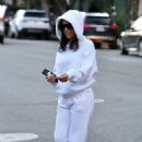 Eva Longoria – Leaving a hair salon in West Hollywood in a white sweats ensemble