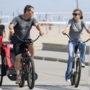 Kathryn Boyd and Josh Brolin – Ride bicycles by the beach in Santa Monica - 454 x 370