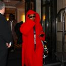 Teyana Taylor – In a huge red Balenciaga robe at the Mark hotel in New York