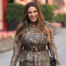 Kelly Brook – Wears sparkling metallic short dress at Heart radio in London