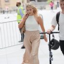 Mollie King  – In bronze skirt stepping out at the BBC studios in London - 454 x 659