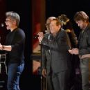 Jon Bon Jovi, Al Roker, Gilbert Gottfried and Will Forte perform on stage at 2015 Comedy Central's 