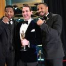 Jonathan Majors and Michael B. Jordan with the winner James Friend - The 95th Annual Academy Awards (2023)