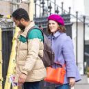 Jessica Brown Findlay – Shooting ‘Flatshare’ with Anthony Welsh in Brighton - 454 x 492