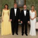 Woody Johnson and his wife Suzanne Ircha Johnson with President Donald Trump and first lady Melania Trump