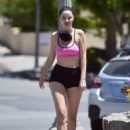 Jayde Nicole in Shorts and Sports Bra – Out for a hike in the Hollywood Hills