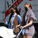 Gigi and Bella Hadid – Steps out to lunch at The Smile restaurant in Soho - 454 x 473