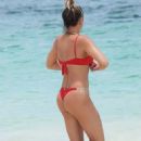 Amber Nichole Miller – In red bikini in Tulum Beach - 454 x 582