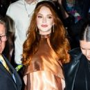 Lindsay Lohan – Leaves the Christian Siriano fashion show as a part of NYFW