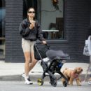 Shanina Shaik – Seen with her baby boy at Blue Bottle Coffee in West Hollywood - 454 x 324