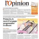 Pope Francis - L' Opinion Magazine Cover [France] (22 April 2025)