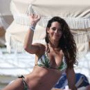 Raffaella Modugno in a floral bikini on the beach in Miami - 454 x 648