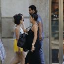 Shay Mitchell in Black Long Dress – Out in Barcelona