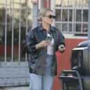 Hilary Duff – In a leather jacket run errand in Studio City