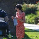 Lea Michele – Seen while takes her baby out in Brentwood