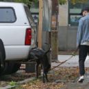 Melissa Benoist and boyfriend Chris Wood walk the dogs in Vancouver - 454 x 303