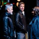 Brad Pitt is seen filming "Wolves" in Chinatown on January 26, 2023 in New York City