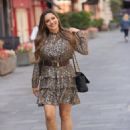 Kelly Brook – Wears sparkling metallic short dress at Heart radio in London