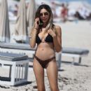 Jasmine Tosh in Animal Print Bikini on Miami Beach - 454 x 681