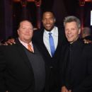 Mario Batali, Curtis "50 Cent" Jackson and Jon Bon Jovi attend the Food Bank For New York City Can Do Awards Dinner Gala at Cipriani Wall Street on April 21, 2015 in New York City.