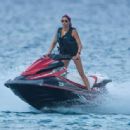 Lauren Silverman – Ride on jet skis on holiday in Barbados