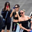 Lily James – Catches a Helicopter flight with Gemma Chan and Dominic Cooper in London - 454 x 316