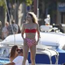 Sophie Hermann – In a red and cherry bikini in Ibiza - 454 x 625