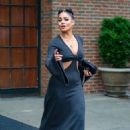 Vanessa Hudgens – Rocks in a dark gray long dress seen while out in New York - 454 x 681