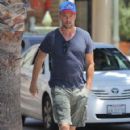 Duhamel is seen stopping by a gas station in Brentwood, California on July 29, 2015