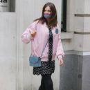 Sophie Ellis Bextor – In a polka dot mini dress and a pink bomber jacket posing at BBC Radio 2 - 454 x 662