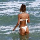 Jocelyn Chew – In white bikini on the beach in Miami - 454 x 329