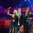 Anne Vyalitsyna, Brett Davern and Isabeli Fontana - MTV EMA's 2012