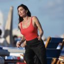 Jasmine Waltz in Red Swimsuit on Miami Beach - 454 x 681