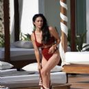 Casey Batchelor – In a brown bikini as she is seen on holiday in Ibiza - 454 x 608