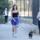 Rainey Qualley – Seen with her dog in Los Angeles - 454 x 474