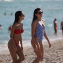Racquel Natasha in Red Bikini on the beach in Miami - 454 x 655