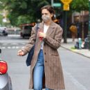Katie Holmes &#8211; Wears a light brown coat while out in New York