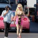 Emmy Rossum -Film reshoots for the mini tv series Angelyne in Los Angeles