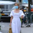 Dianna Agron – seen in white cotton dress in Soho in New York City