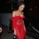 Amanza Smith – Wearing red dress as she leaves dinner at Catch Steak in West Hollywood - 454 x 694