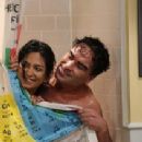 Johnny Galecki and Aarti Mann