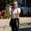 Becca Tobin – Walking her dog in Los Angeles - 454 x 681