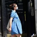 Hilary Rhoda in Dnim Dress – Out a walk in NYC - 454 x 681