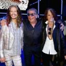 Steven Tyler, Roberto Cavalli and Joe Perry attend the Roberto Cavalli show during the Milan Menswear Fashion Week Spring Summer 2015 on June 24, 2014 in Milan, Italy - 454 x 305