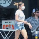 Ashley Tisdale – Rocks Daisy Dukes during a coffee break in Los Feliz