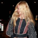 Claudia Schiffer wore a boho-inspired, midi-length blue and red dress at Giorgio Baldi in Santa Monica - 454 x 681