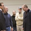 Kevin Costner, Bruce A. Evans and William Hurt behind the scene of Mr. Brooks. Photo by Ben Glass © 2007 Element Funding, LLC. All Rights Reserved.