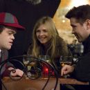 Jordan Prentice (left), Clémence Poésy (center) and Colin Farrell (right) star in Martin McDonagh's IN BRUGES, a Focus Features release.